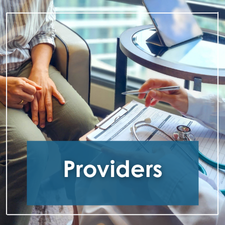 da vinci providers info button; male physician and female patient