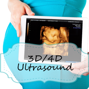 Woman holding image of 3D and 4D ultrasound